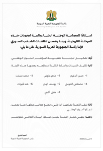 قرار رئاسي بتشكيل لجنة تحضيرية لمؤتمر الحوار الوطني 11-2-2025.jpg