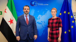 التقى وزير الخارجية والمغتربين السيد أسعد حسن الشيباني السيدة كايا كالاس الممثلة العليا للاتحاد الأوروبي للشؤون الخارجية 14-7-2025.jpg